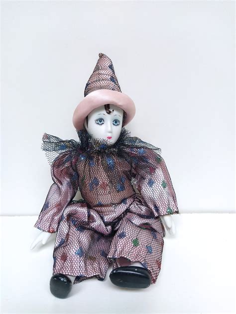 Vintage Porcelain Pierrot Doll 24 Cm 10 French Etsy