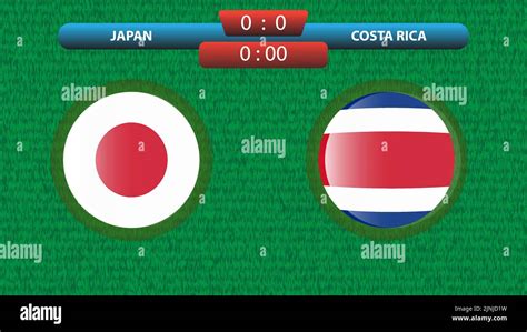 Japan Vs Costa Rica Scoreboard Template For Soccer Tournament 2022 In