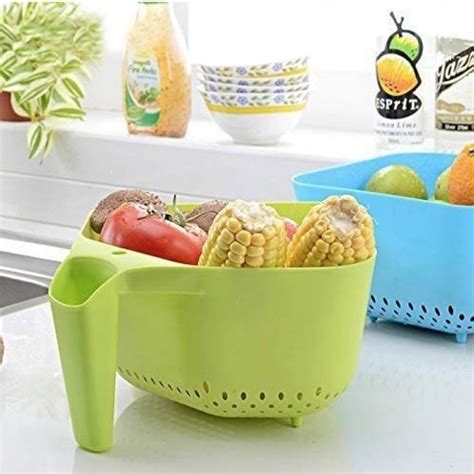 Buy Kitchenware Vegetable Fruit Basket Rice Wash Sieve Washing Bowl