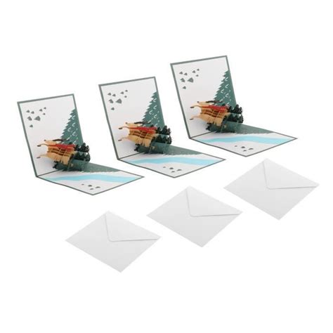 Paquet de 3 cartes de voeux joyeux Noël amour papier confiture cartes