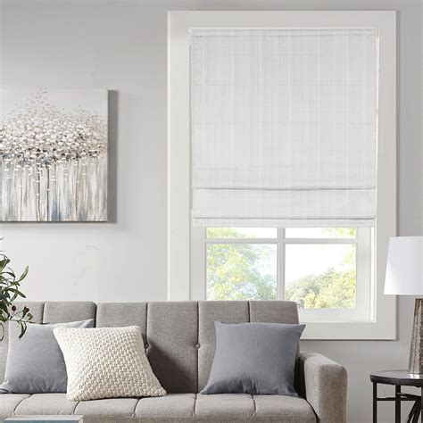 Madison Park Galen Cordless Roman Shades Fabric Privacy Single Panel Total Blackout Energy