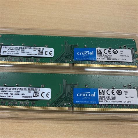 Crucial デスクトップ用メモリ8GB2枚 DDR4 2666 PC4 21300 計16GB PayPayフリマ