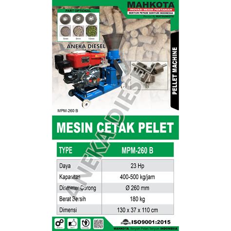 Jual Mesin Pelet Pellet MAHKOTA MPM 260B Mesin Cetak Pembuat Pelet