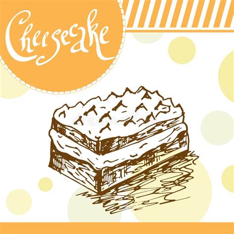 Cheesecake Vector Illustration Bakery Design Beautiful Card With