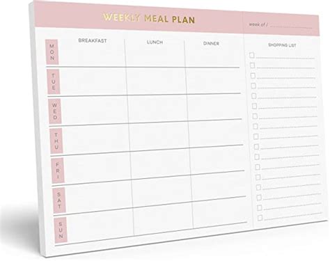 Amazon Sweetzer Orange Weekly Meal Planner And Grocery List