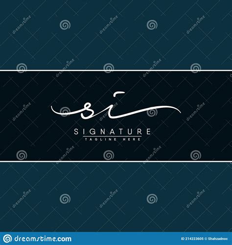 Lettre Initiale Si Logo Manuscrit Style De Signature Logo Illustration