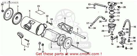 Honda Ct70 Trail 70 K4 1975 Usa Air Cleaner Schematic Partsfiche