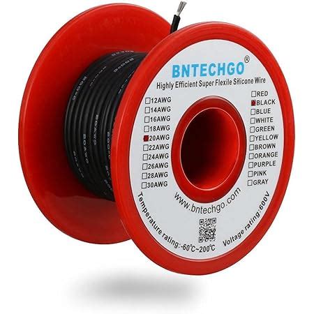 Bntechgo Gauge Silicone Wire Spool Ft White Flexible Awg