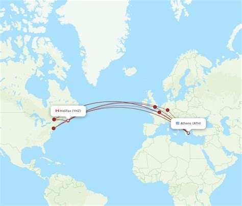 All Flight Routes From Halifax To Athens YHZ To ATH Flight Routes