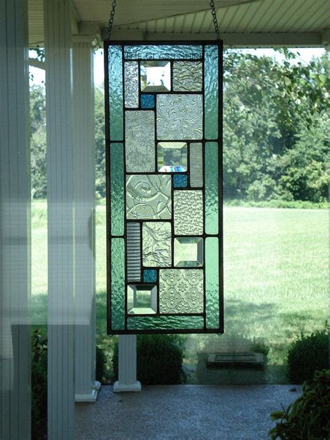 Seafoam Green Stained Glass Panel Window Transom Made To Order X