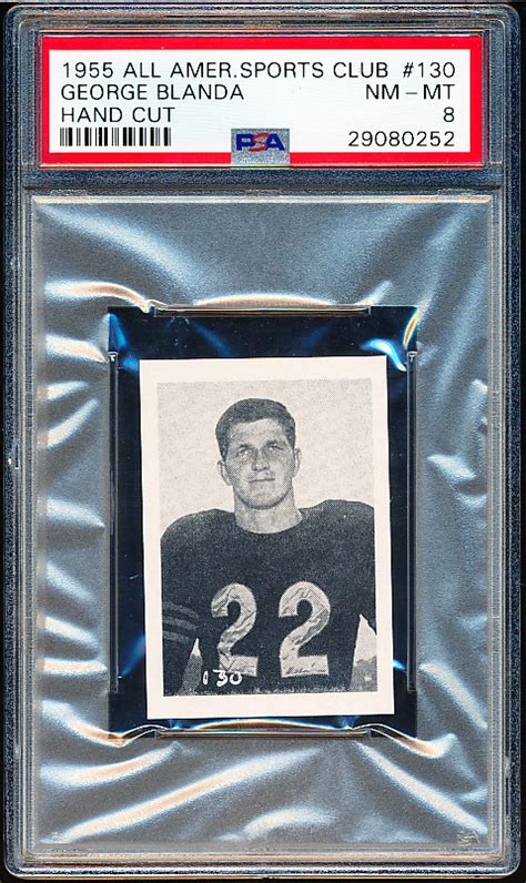 Lot Detail 1955 All American Sports Club 130 George Blanda PSA Nm