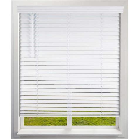 Arlo Blinds White Cordless Faux Wood Blinds with 2 in. Slats 35 in. W x 60 in. L 04CF2350600 ...