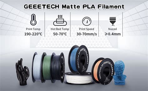 Matte Blue PLA 3D Printer Filament 1 75mm Geeetech