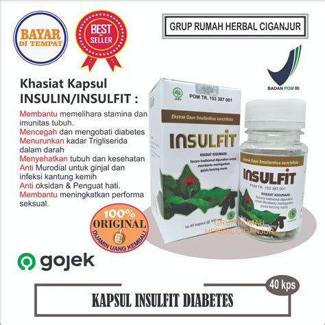 Kapsul Insulfit Daun Insulin Obat Diabetes 40 Kapsul Lazada Indonesia