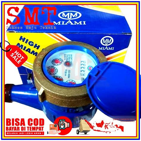 Jual Miami Meteran Air Body Besi 4 Jarum Ukuran Sambungan 1 2 Shopee