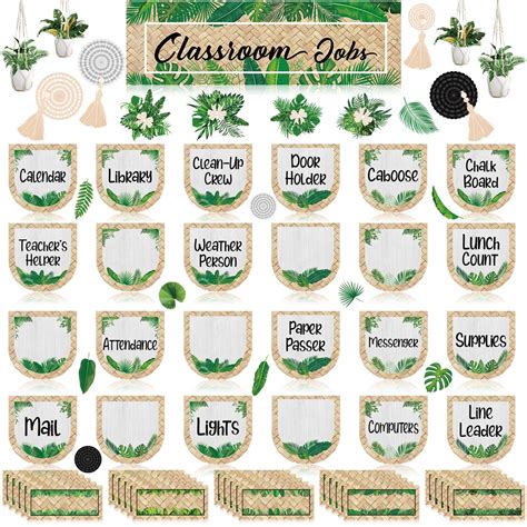 Buy Seajan Pcs Simply Boho Classroom Jobs Chart Bulletin Board Sets