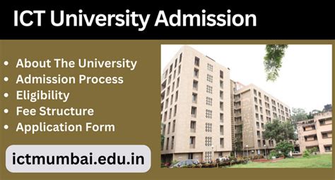 ICT University Admission 2024-25 | Mumbai | Last Date & Courses