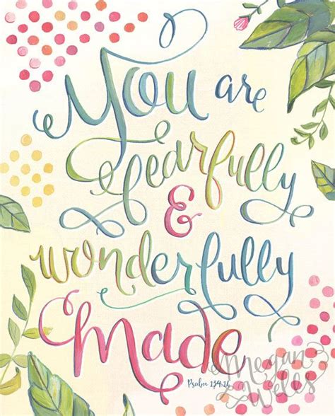 Psalm You Are Fearfully And Wonderfully Made Bible Verse Art