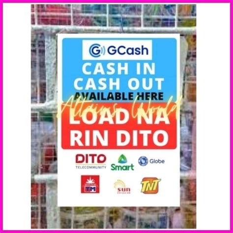 In Signage Gcash Cash In Cash Out Load Na Dito Laminated