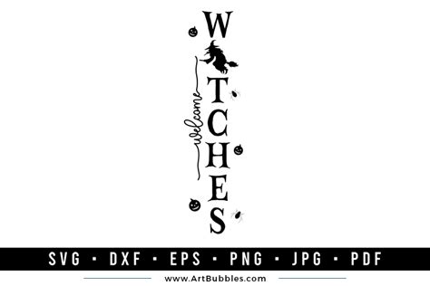 Welcome Witches Halloween Porch Sign SVG