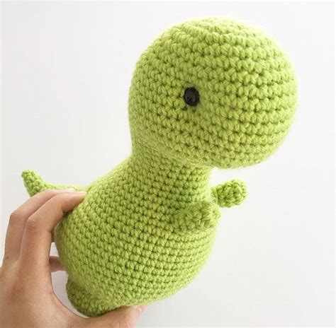 T Rex Cute Crochet Dinosaur Plush Green Tyrannosaurus Patrones De