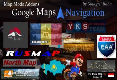 ETS Google Maps Navigation Normal Night Map Mods Addons Modhub Us