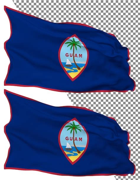 Premium Psd Guam Flag Waves Isolated In Plain Bump Texture