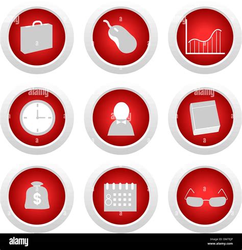 business red button set stock vector image art alamy