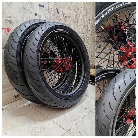 Jual WHEELSET SUPERMOTO CRF 150 KLX 150 WR155 300 350 RING 17 SET BAN