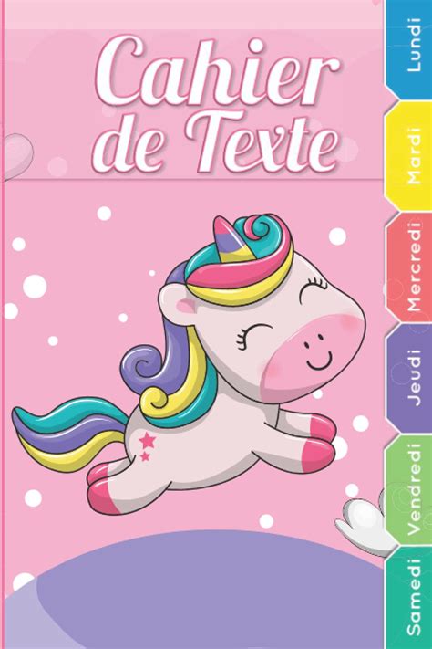 Buy Cahier De Texte Licorne Cahier De Texte Fille Licorne