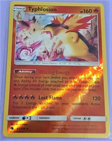 Typhlosion Reverse Holo 42 Prices Pokemon Lost Thunder Pokemon Cards