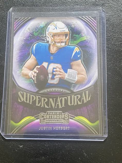 1 JUSTIN HERBERT Panini Contenders Supernatural Emerald 2021