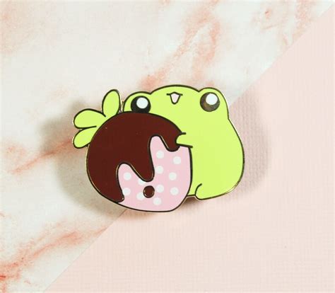 Cute Strawberry Frog Enamel Pin Candy Frog Collection Etsy