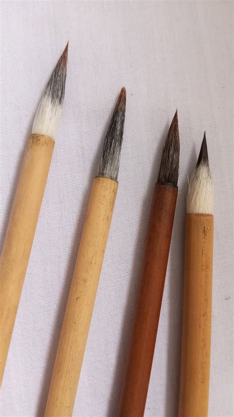 Brush Vintage Brushes Calligraphy Shodo Water Color Japanese Bamboo 4 ...