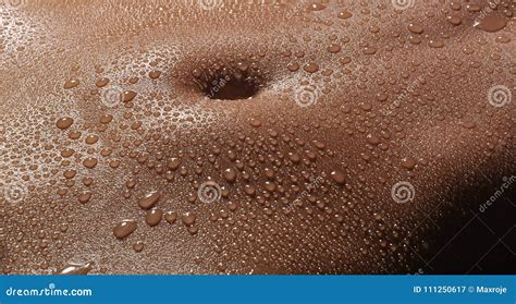 Bodyscape Of A Nude Woman With Wet Stomach And Back Lighting Art