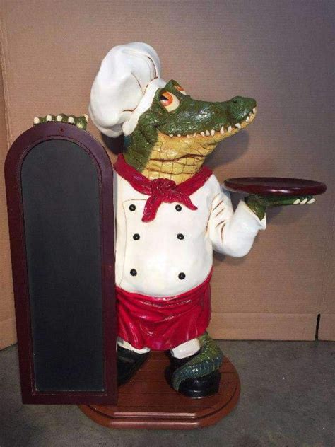 Crocodile Butler Life Size Statue Etsy