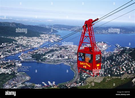 Cable Car Bergen Norway Stock Photo Alamy