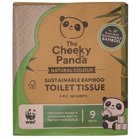 The Cheeky Panda Natural Colour Bamboo Toilet Tissue Rolls The