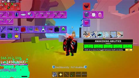 Blox Fruit Account Lv 2450Max Gear 1 Awaken Human Race V4 Godhuman