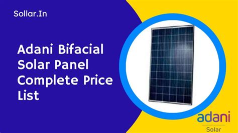 Adani Solar Panel Price List In India Sollar In