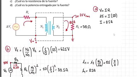 Corriente Alterna Circuito Con Transformador Ejercicio Youtube