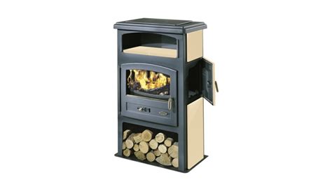 Poêle à Bois Anthracite Et Beige 115 Kw Eco Ref 363102 Godin Bricofr