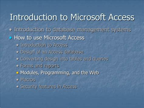 Ppt Introduction To Microsoft Access Powerpoint Presentation Free