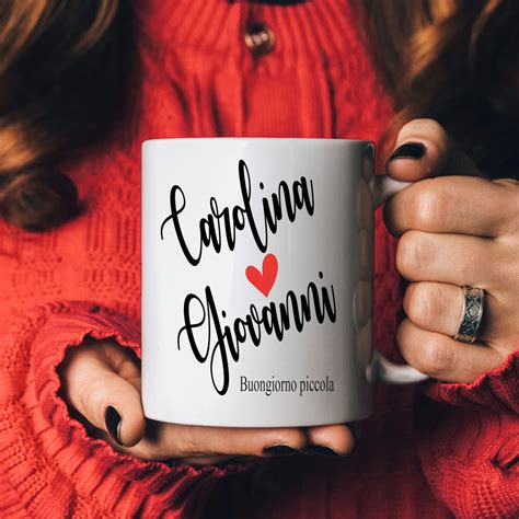 Tazza Personalizzata Con Nomi Cuore E Dedica Idea Regalo Per S