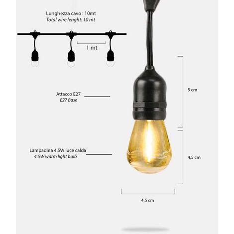 Catenaria Pendente Luminosa Per Esterno Catena Di Luci Da M Con