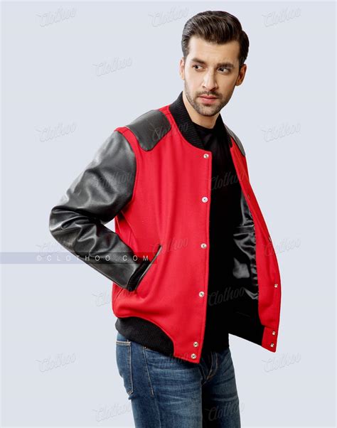 Wool And Leather Jacket In Varsity Style