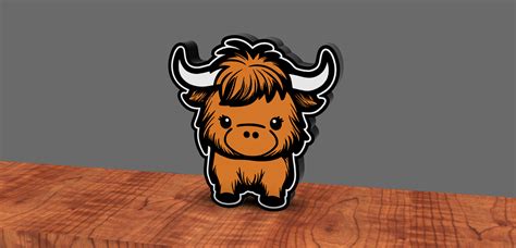 Highland Cow Light Box By Cuhrazy Makerworld