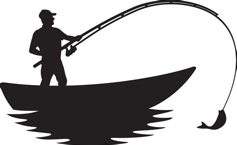 Fisherman Silhouette Vector 4692514 Vector Art At Vecteezy