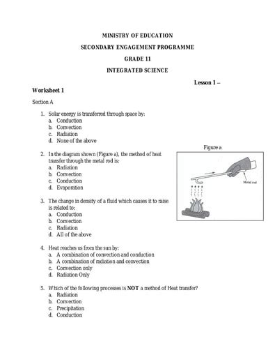 Grade 11 Worksheets Integrated Science