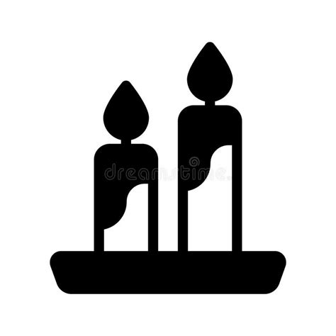 Kaars Glyph Pictogram Religie En Gebed Wax Teken Vectorafbeeldingen